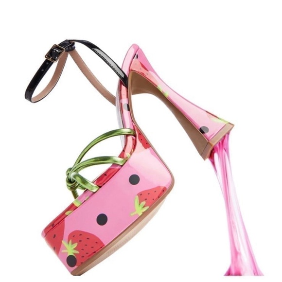 Betsey Johnson Strawberry Tiky Multi Sky high Heels - Picture 3 of 13